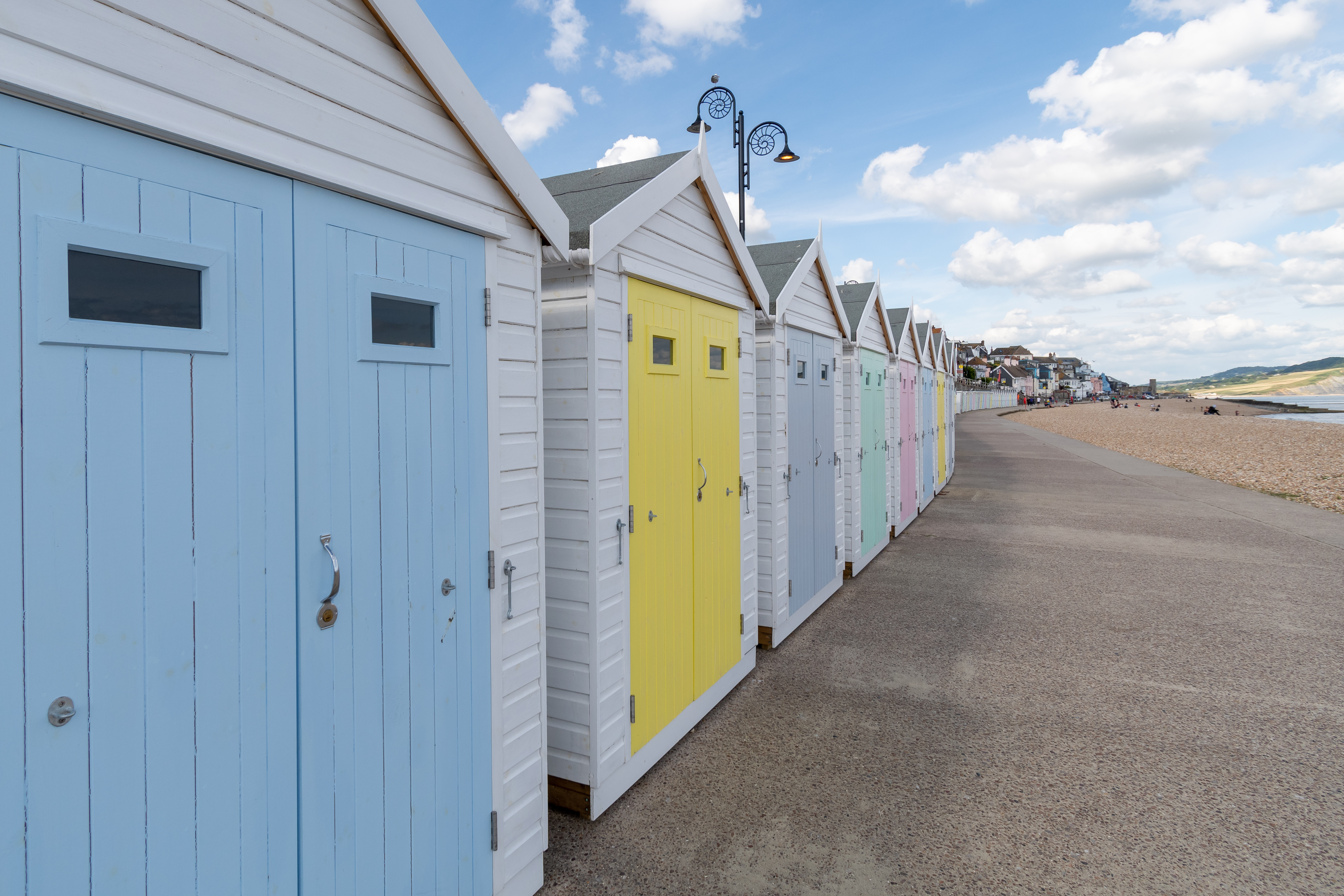 Picture of Lyme Regis Beach Huts on the shore