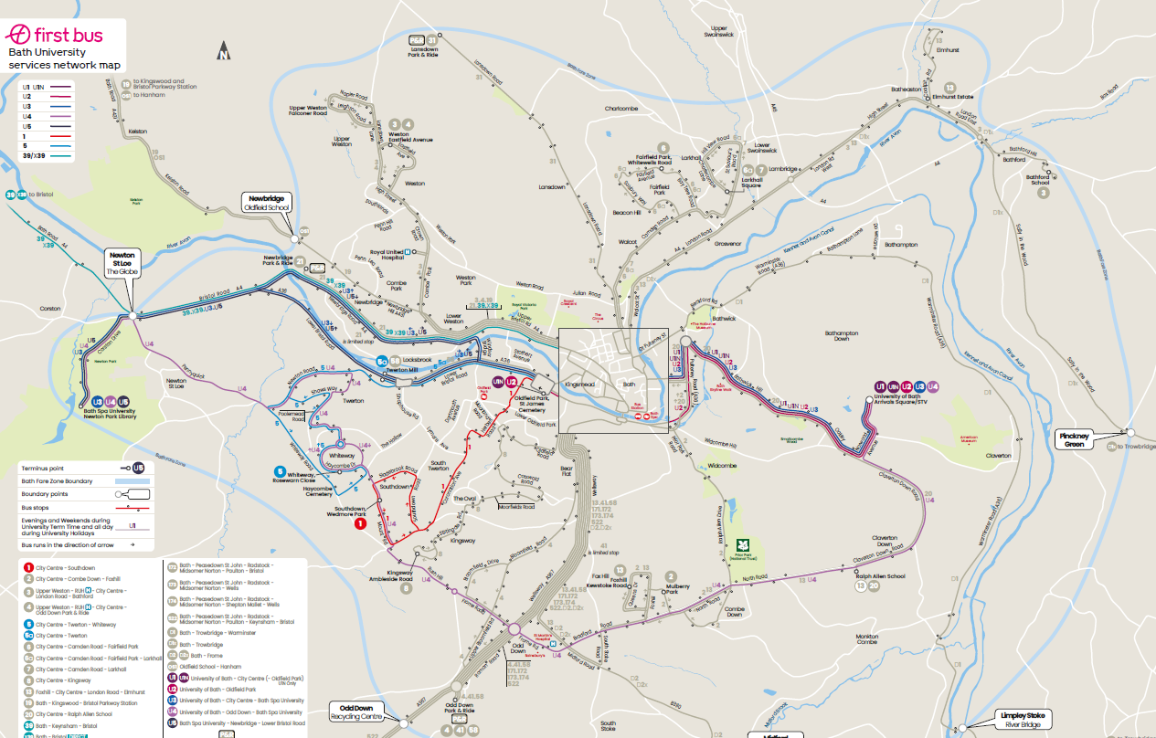 Bath university network map