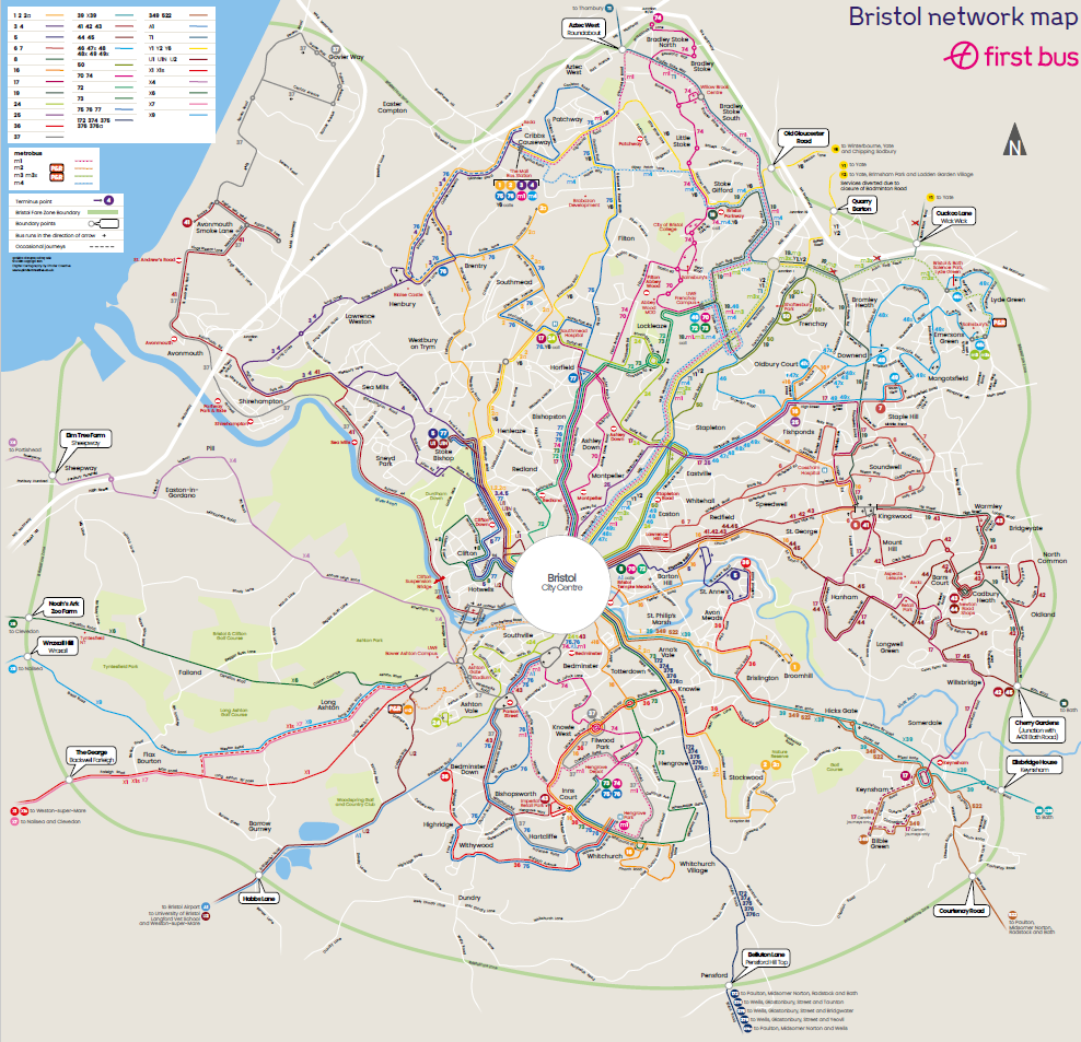 Bristol network map