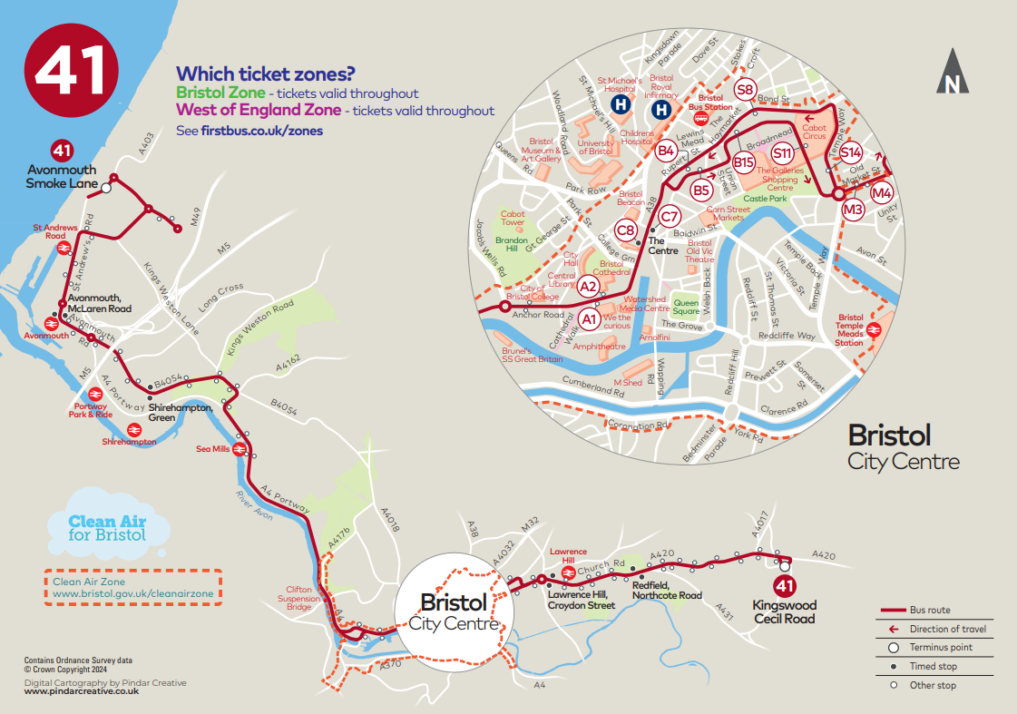 Service 41 route map