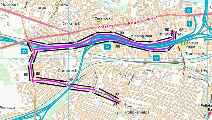 buses travel in glasgow