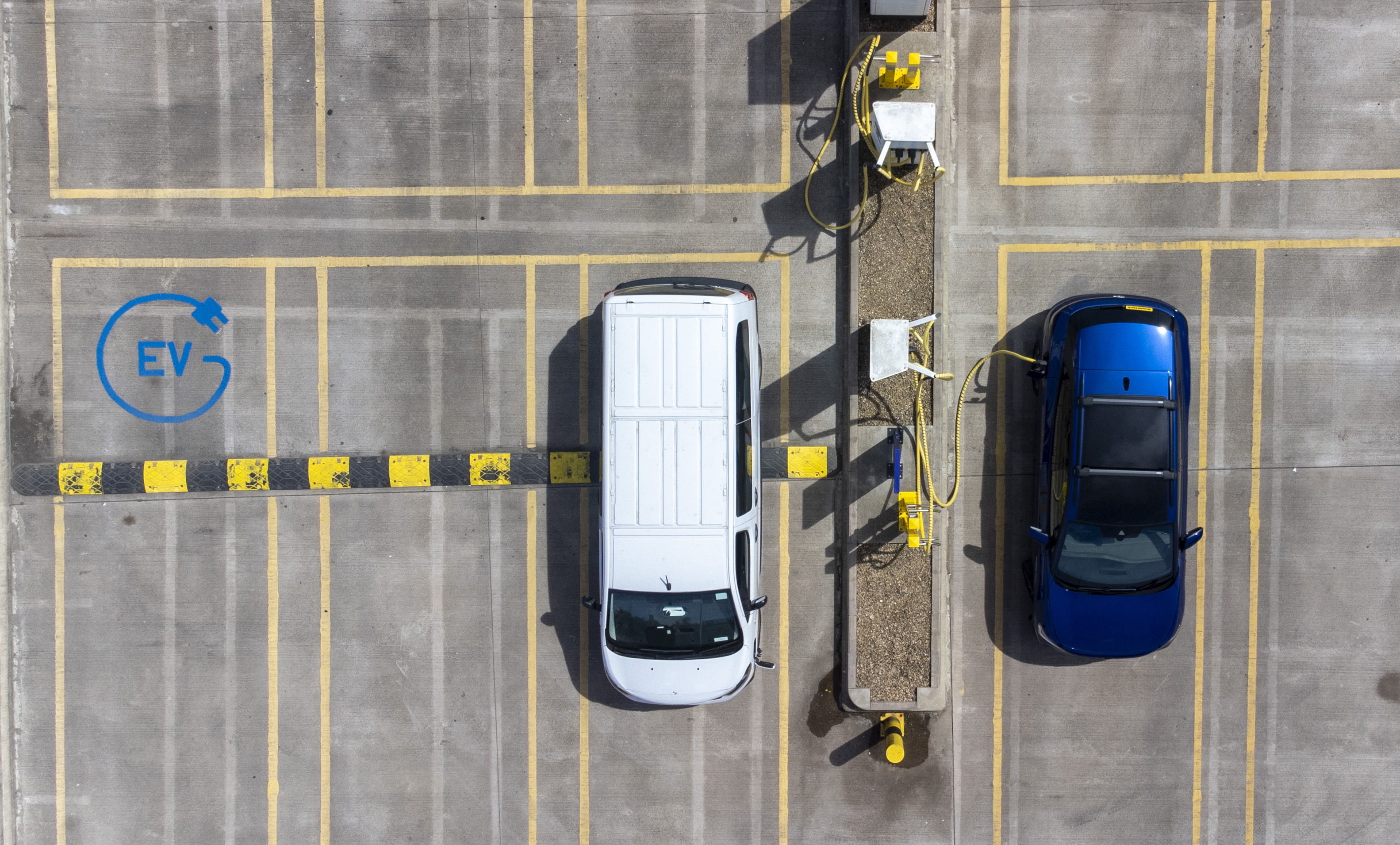 birds eye view of charging site