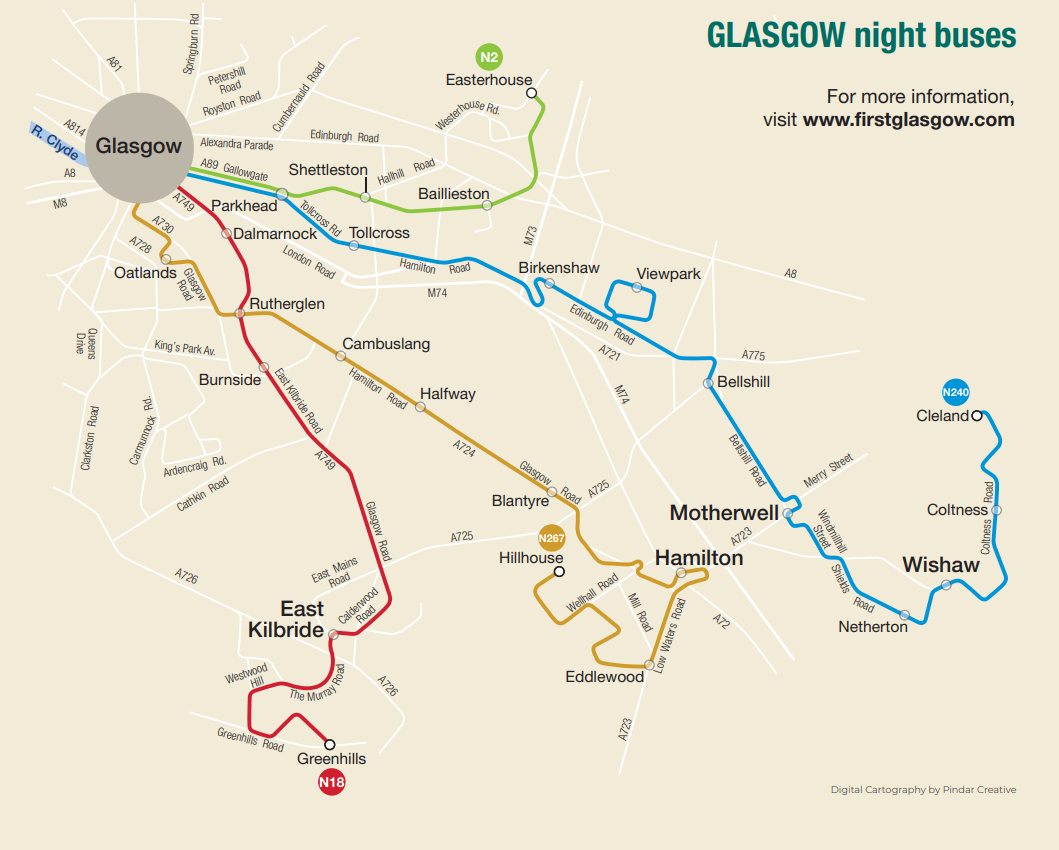 Night Bus map