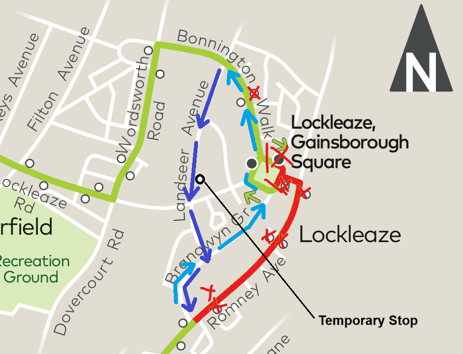 Map showing route 24 diversion.