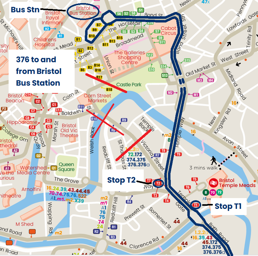 Route 376 diversion map