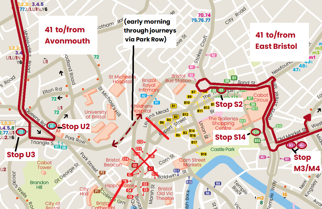 Route 41 diversion map