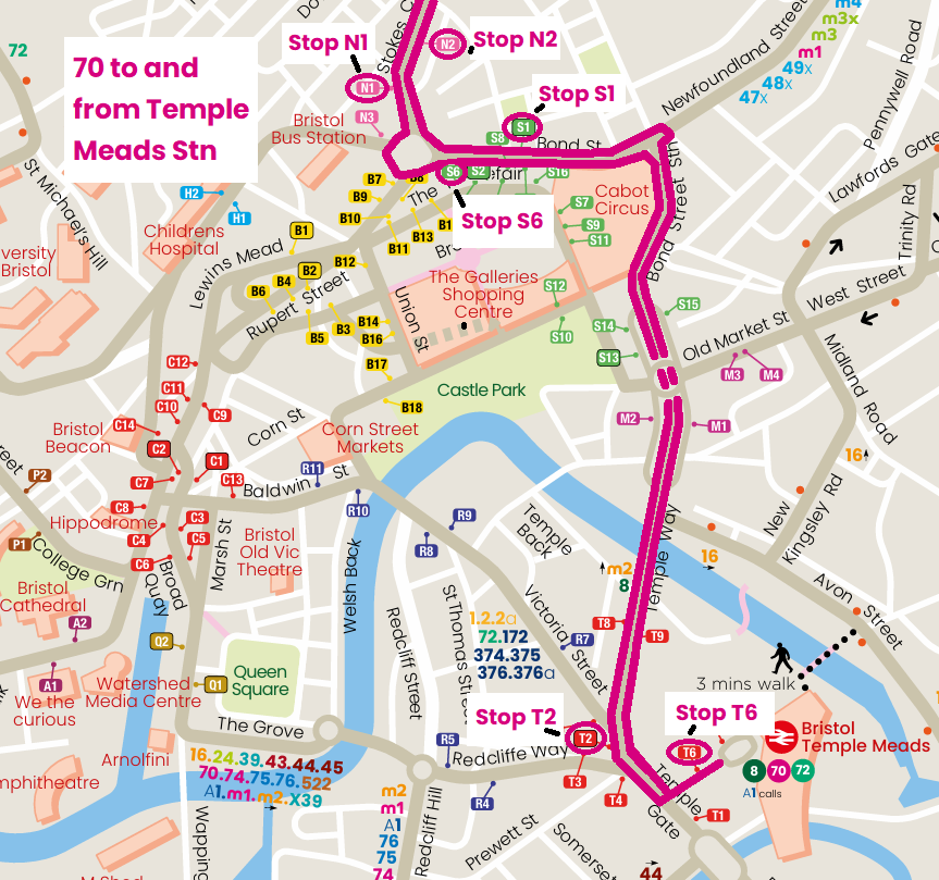 Route 70 diversion map