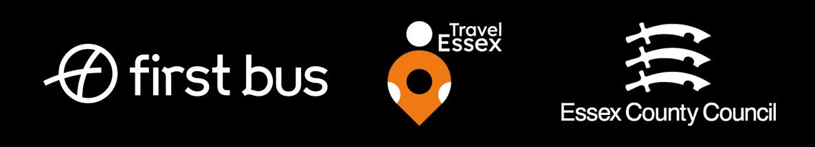 First Bus Logo, Travel Essex Logo, and Essex County Council Logo