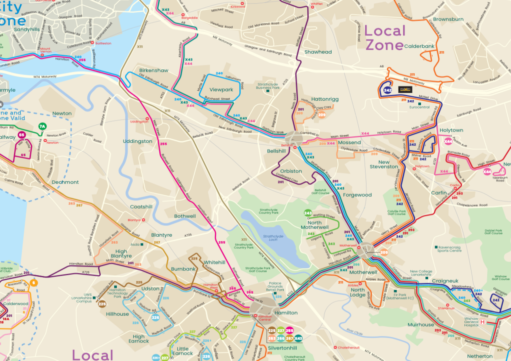 Night Bus map