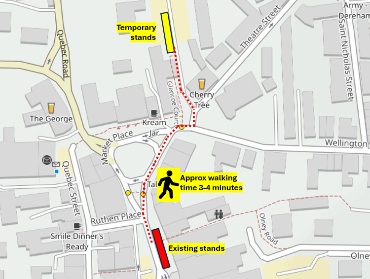 Temporary stands Dereham