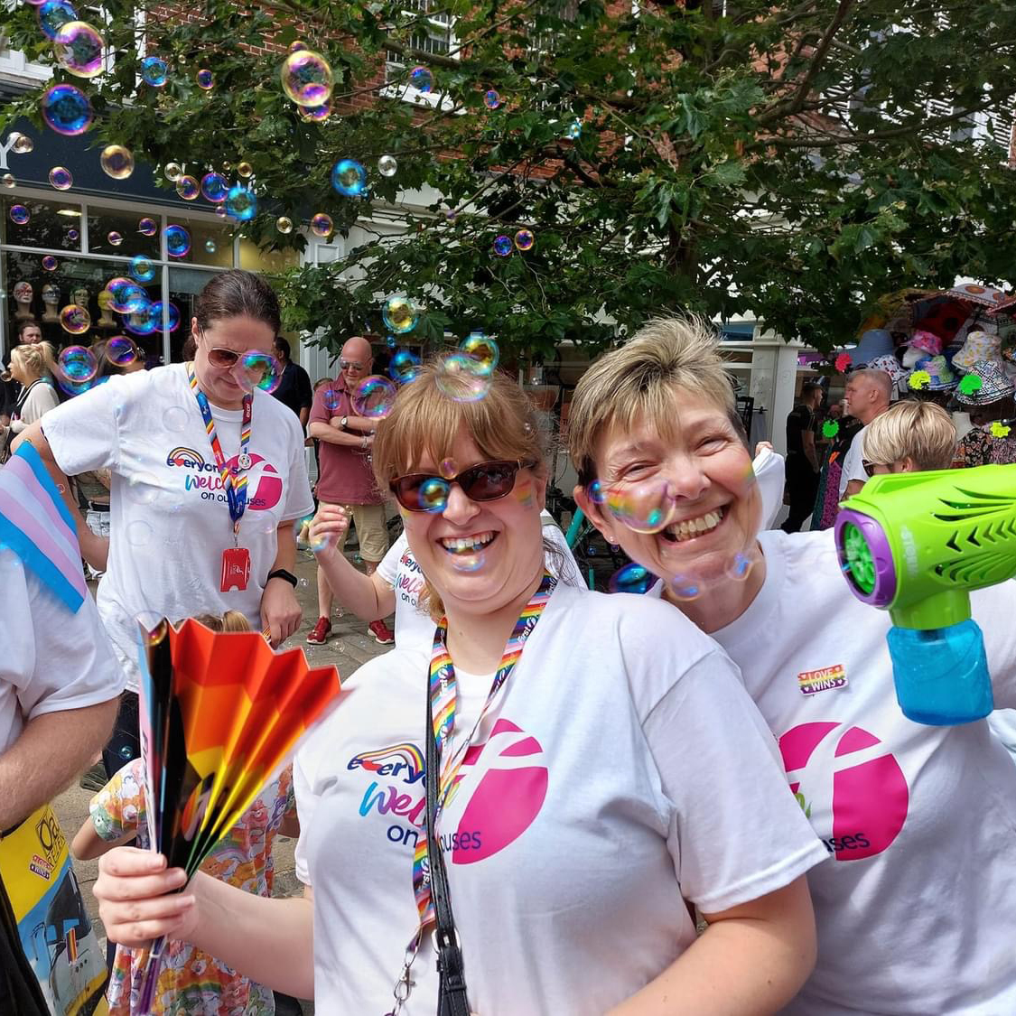 First Bus staff enjoying the Norwich Pride event.