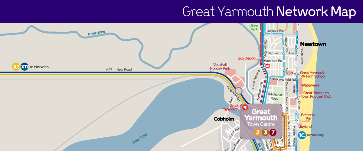an image of the Great Yarmouth bus network