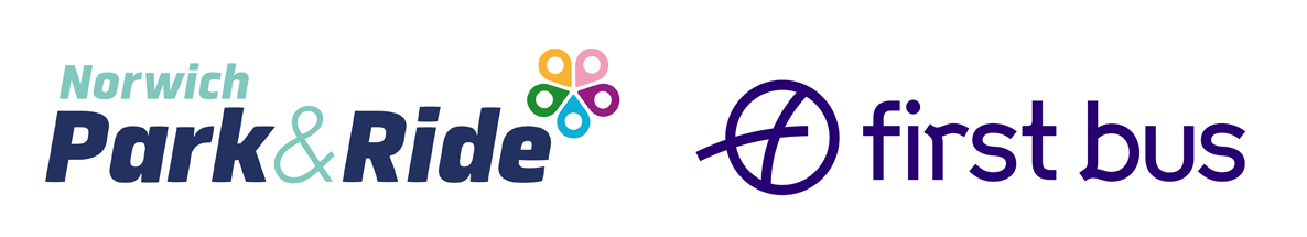 Norwich Park & Ride logo, next to the First Bus logo