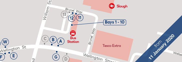 Where to Catch your Bus: Slough - 11 January 2020