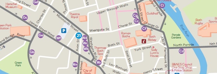 Bath city centre map