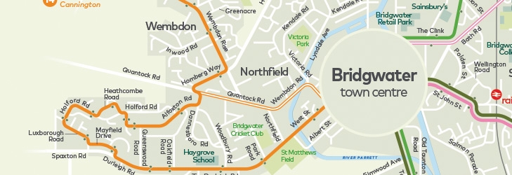 Bridgwater network map