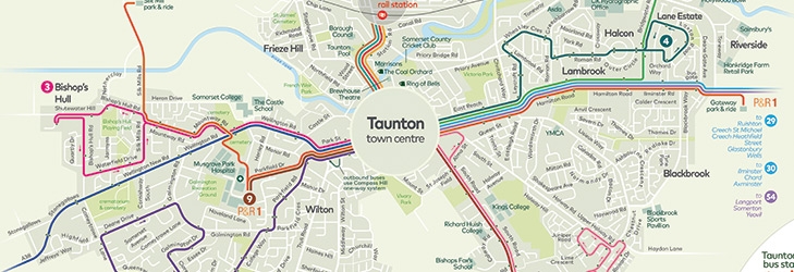 Taunton network map