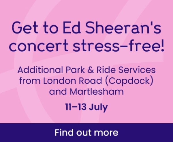 Ipswich Park and Ride Services for Ed Sheeran concert 