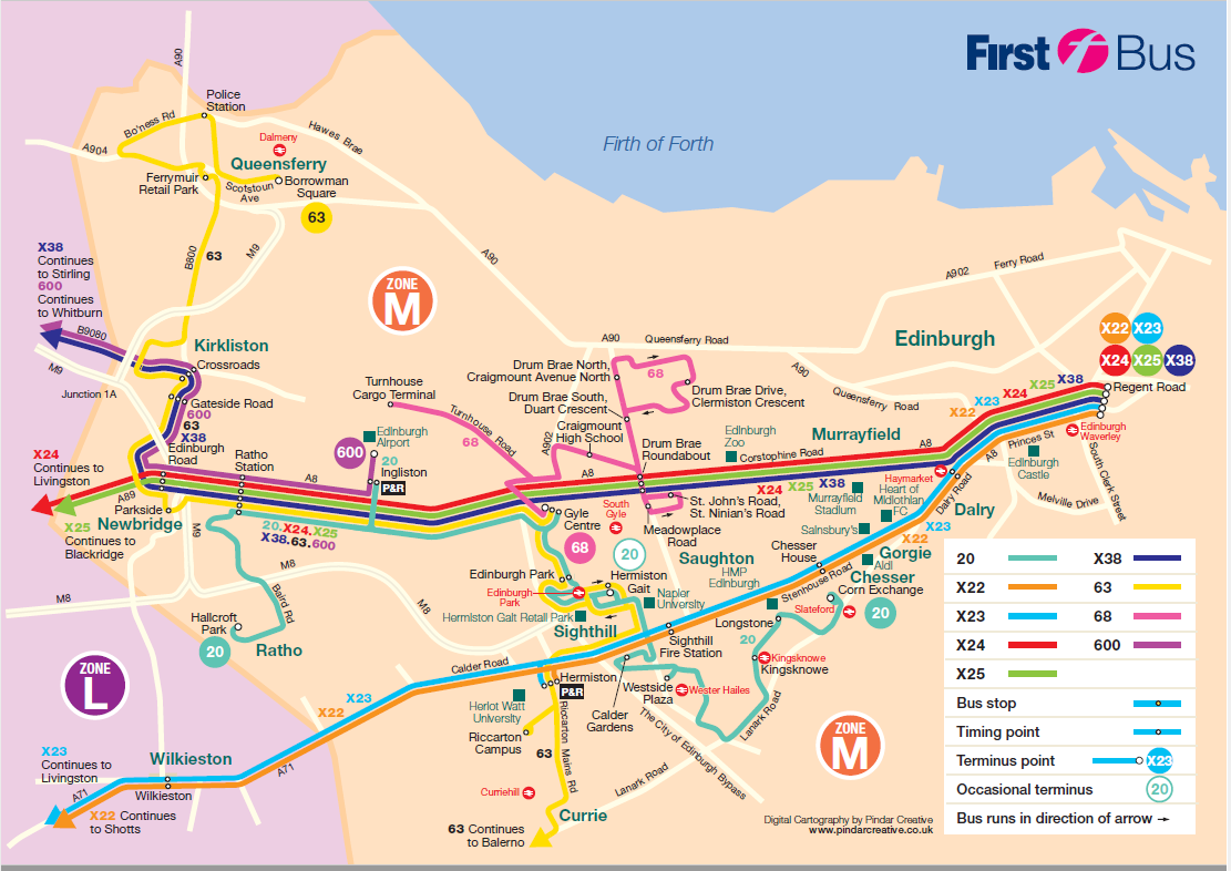 Edinburgh Bus Routes Map Edinburgh Map | First Bus