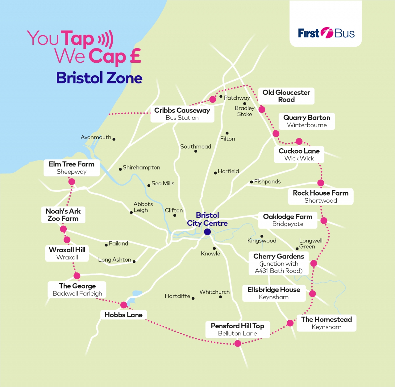 Bristol Tap & Cap map