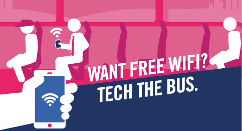 Want free wifi? Tech the bus. Selected areas