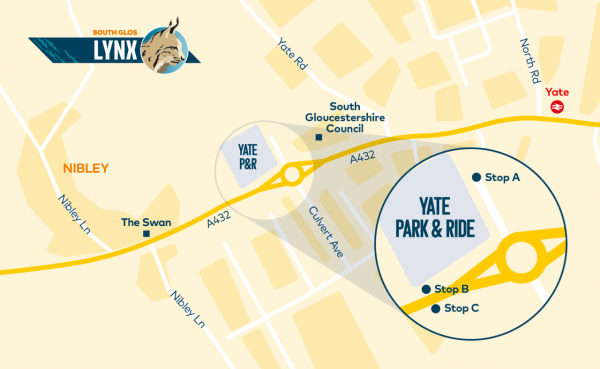 Yate Park & Ride location map