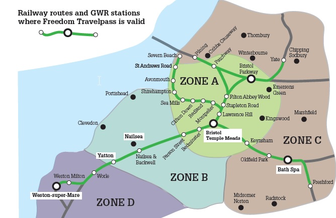 Freedom travel pass zone boundaries