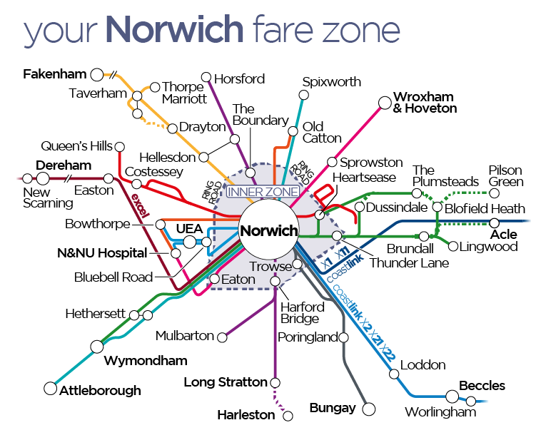 X22 Bus Route Map Network Norwich Tickets And Passes | Norfolk & Suffolk | First Bus