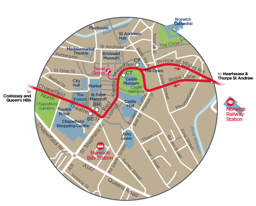 Bus 23 Route Map Red Line 23 & 24 Bus Service | Norfolk & Suffolk | Norfolk & Suffolk |  First Bus