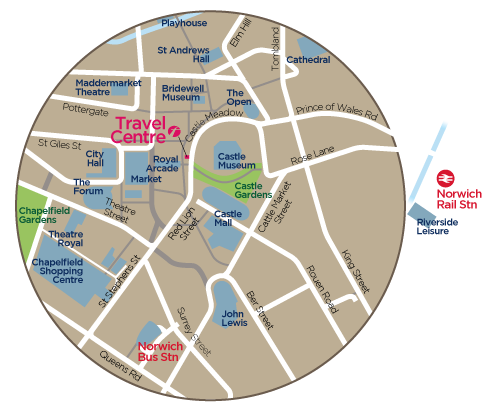 norwich first bus small map