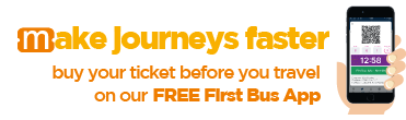 First Bus Network Norwich yellow line mTickets app advert