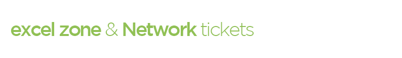 excel zone and network tickets light green text