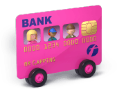 Picture of a bus as a contactless bank card