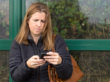 Woman using her phone