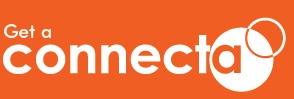 get a connecta logo orange with white text