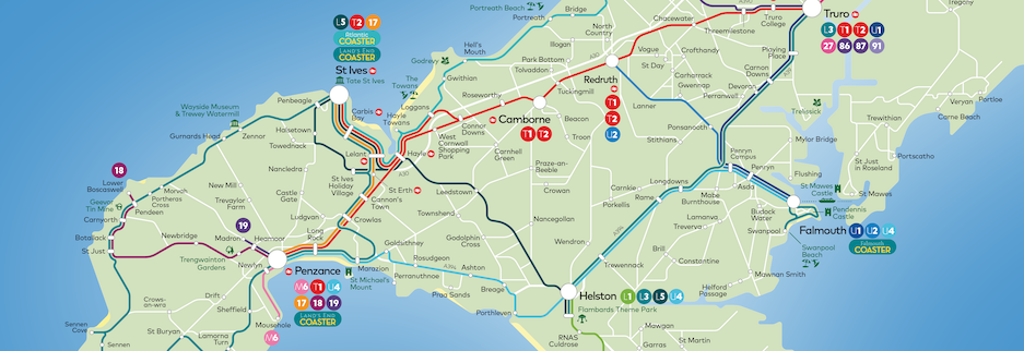Cornwall Bus Routes Map Network Maps | Cornwall | First Bus