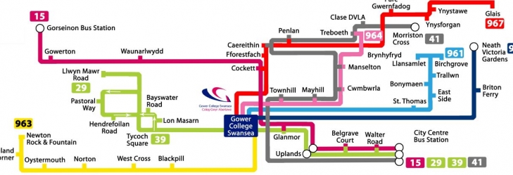Bus 961 Route Map Network Maps | South & West Wales | First Bus