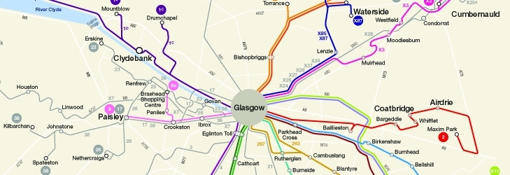 Glasgow Public Transport Map Greater Glasgow | Greater Glasgow First Bus Route Maps