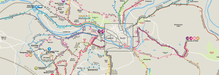 Bath Network Map  from 26th September 2021