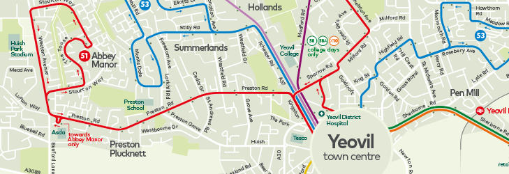 Yeovil network map