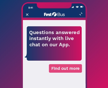 Live chat on the First Bus App