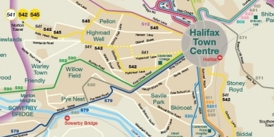 545 Bus Route Timetable Halifax, Calder Valley & Huddersfield | Halifax, Calder Valley And  Huddersfield Bus Route Maps