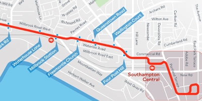 Red Bus Route Map Southampton | First Bus Red Bus Route Map Southampton | First Bus